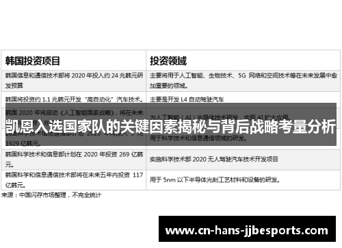 凯恩入选国家队的关键因素揭秘与背后战略考量分析